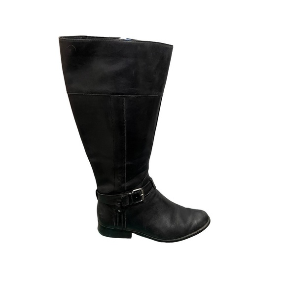 Anne Klein Shoes - Anne Klein Black Leather Riding Cailin Boots Size 10M